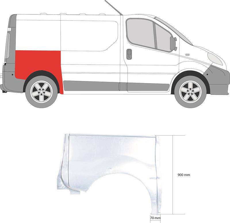 Правая арка крыла OPEL VIVARO 02-07